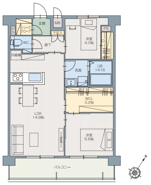 Cタイプの間取り図